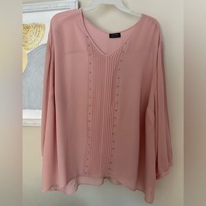 Catherine’s Sheer Top in Light Pink, Size 5X
